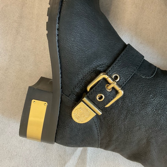 Vince Camuto Winchell Black Leather Women's Moto Boots Size 7.5 - Picture 5 of 16